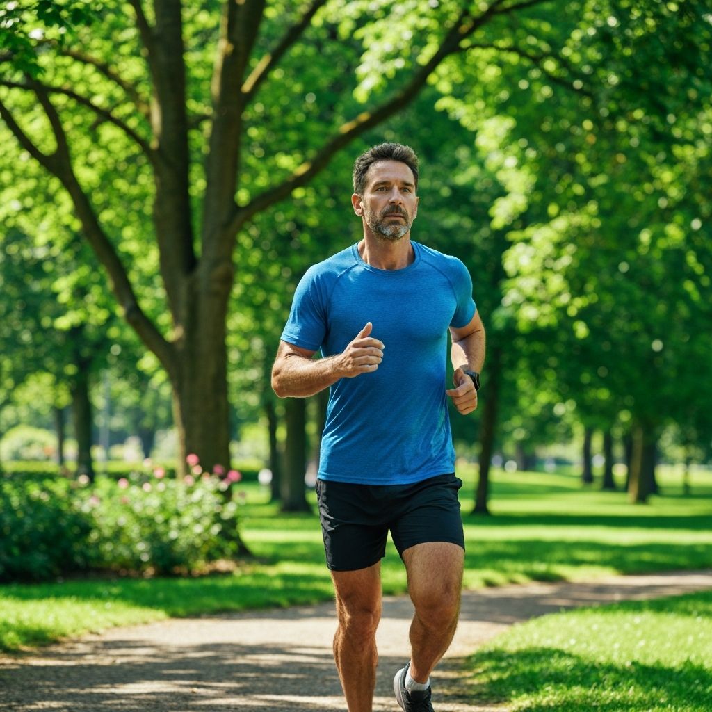 Man engaging in active outdoor activities